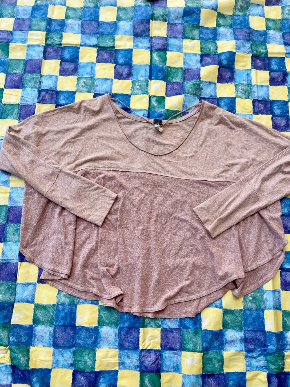 We The Free Dusty Mauve Long-Sleeve Draped Top